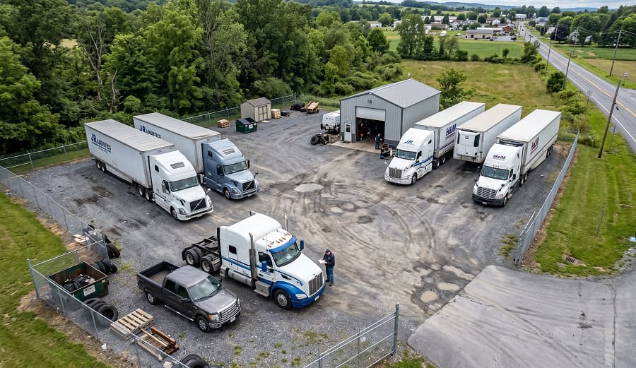 Small fleet of trucks